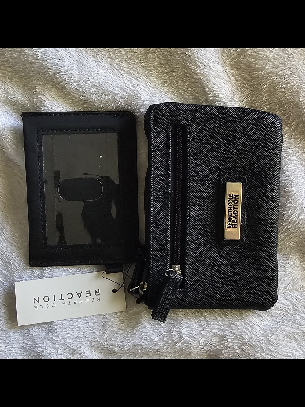 Kenneth Cole Reaction Black Zip Card Wallet Set